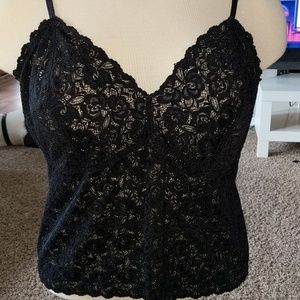 Avenue Body black lace front cami sz 26/28 EUC